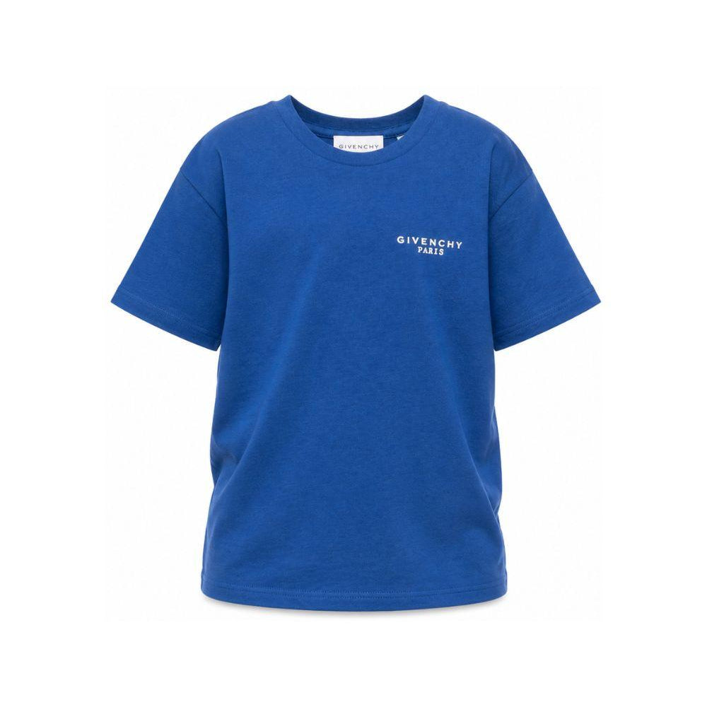 T-shirt per bambini Givenchy Kids blu con logo sul petto H31280 865 GIVENCHY KIDS