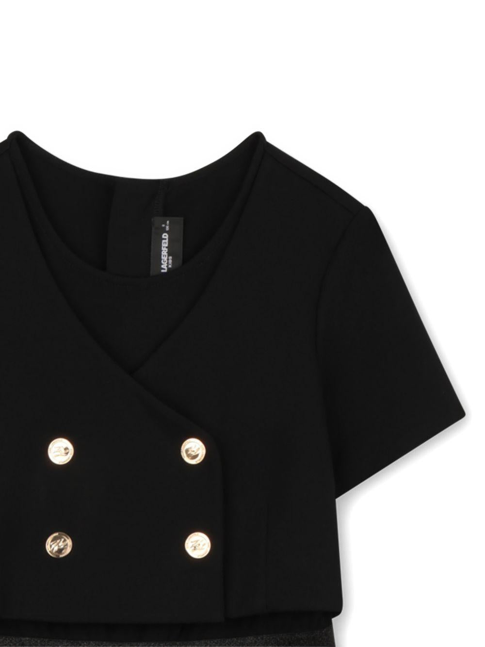 Abito per bambina karl Lagerfeld Kids nero con balze Z31142 09B KARL LAGERFELD KIDS