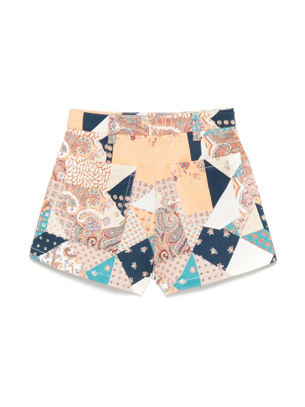 Shorts per bambina ETRO KIDS multicolore con stampa patchwork GW6A59 D0114 432MC ETRO KIDS