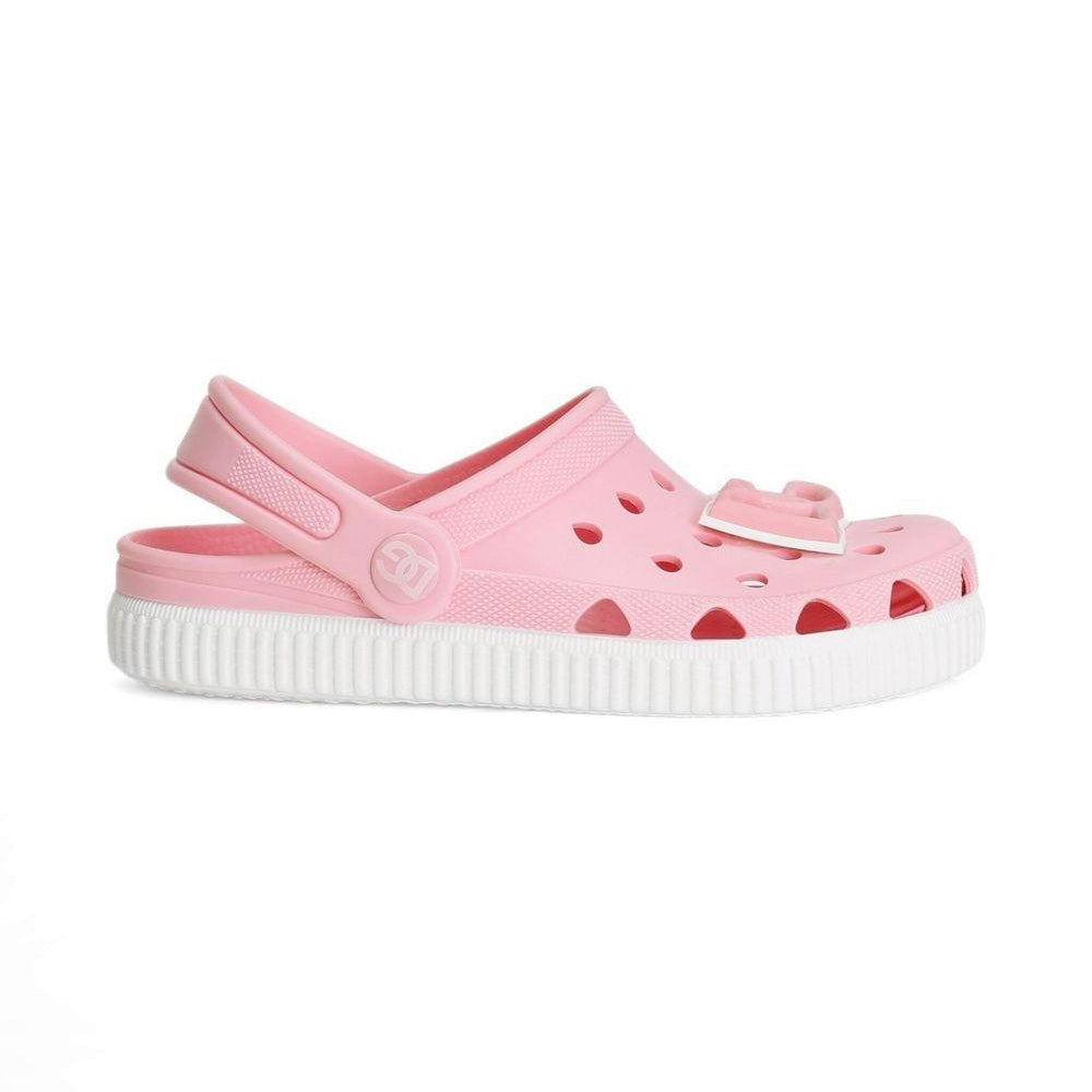 Ciabatte per bambina Dolce & Gabbana Kids rosa con logo applicato sul davanti DN0213 AT079 80400 DOLCE & GABBANA KIDS