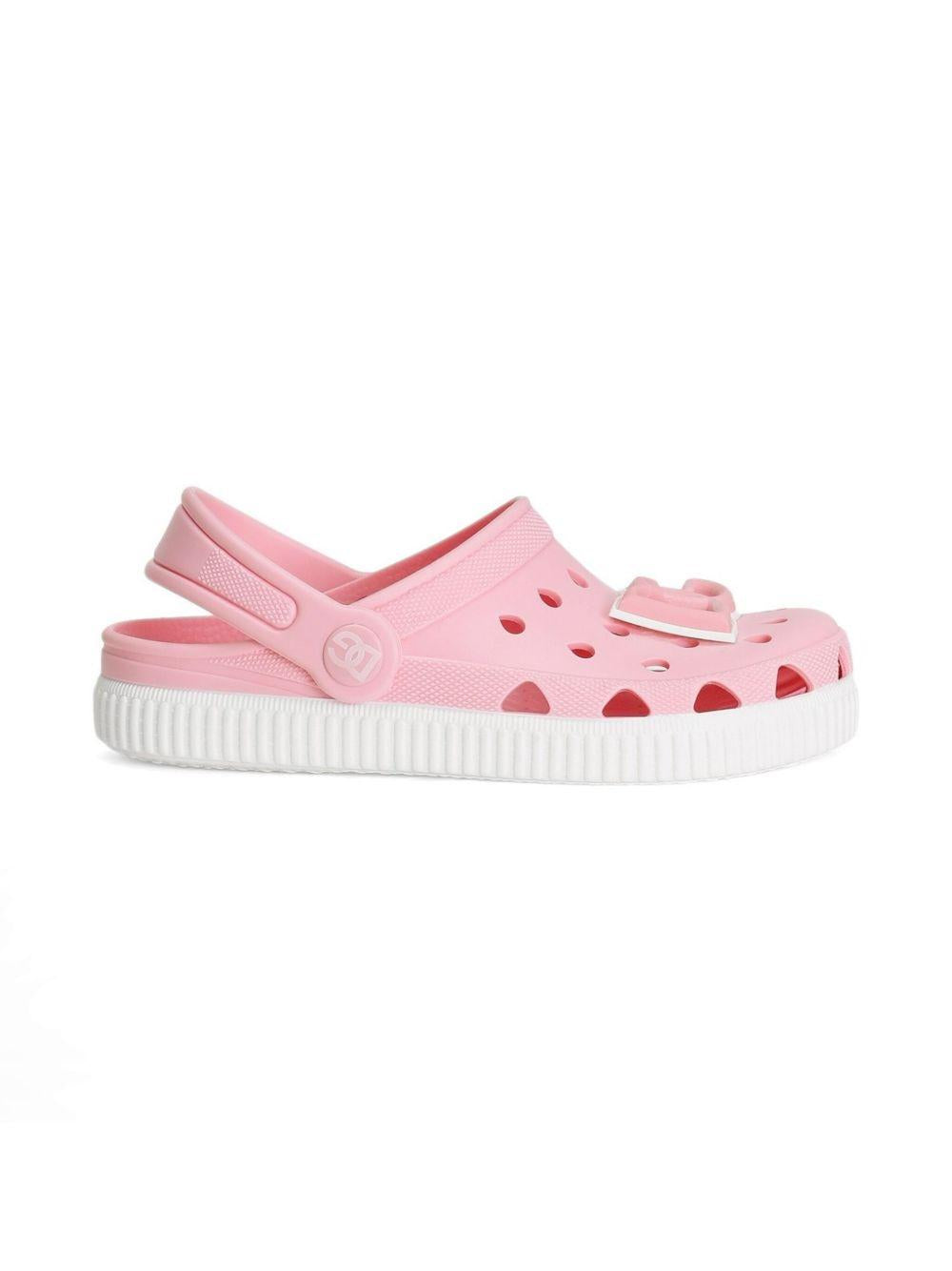 Ciabatte per bambina Dolce & Gabbana Kids rosa con logo applicato sul davanti DN0213 AT079 80400 DOLCE & GABBANA KIDS