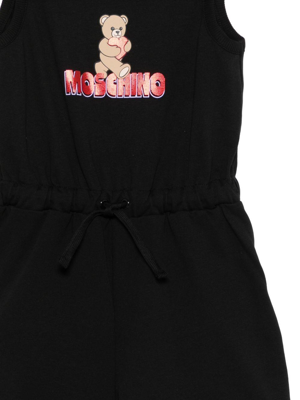 Abito per bambina Moschino Kids nero logo sul davanti HDT00KLAA51 60100 MOSCHINO KIDS
