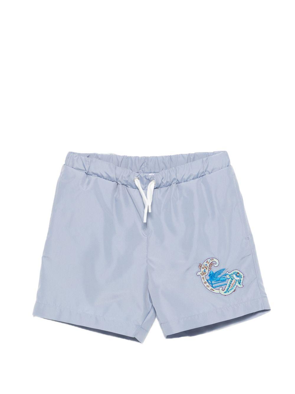 Costume da bagno per bambino Etro Kids azzurro con ricamo Pegaso GYCP09 N0325 603 ETRO KIDS