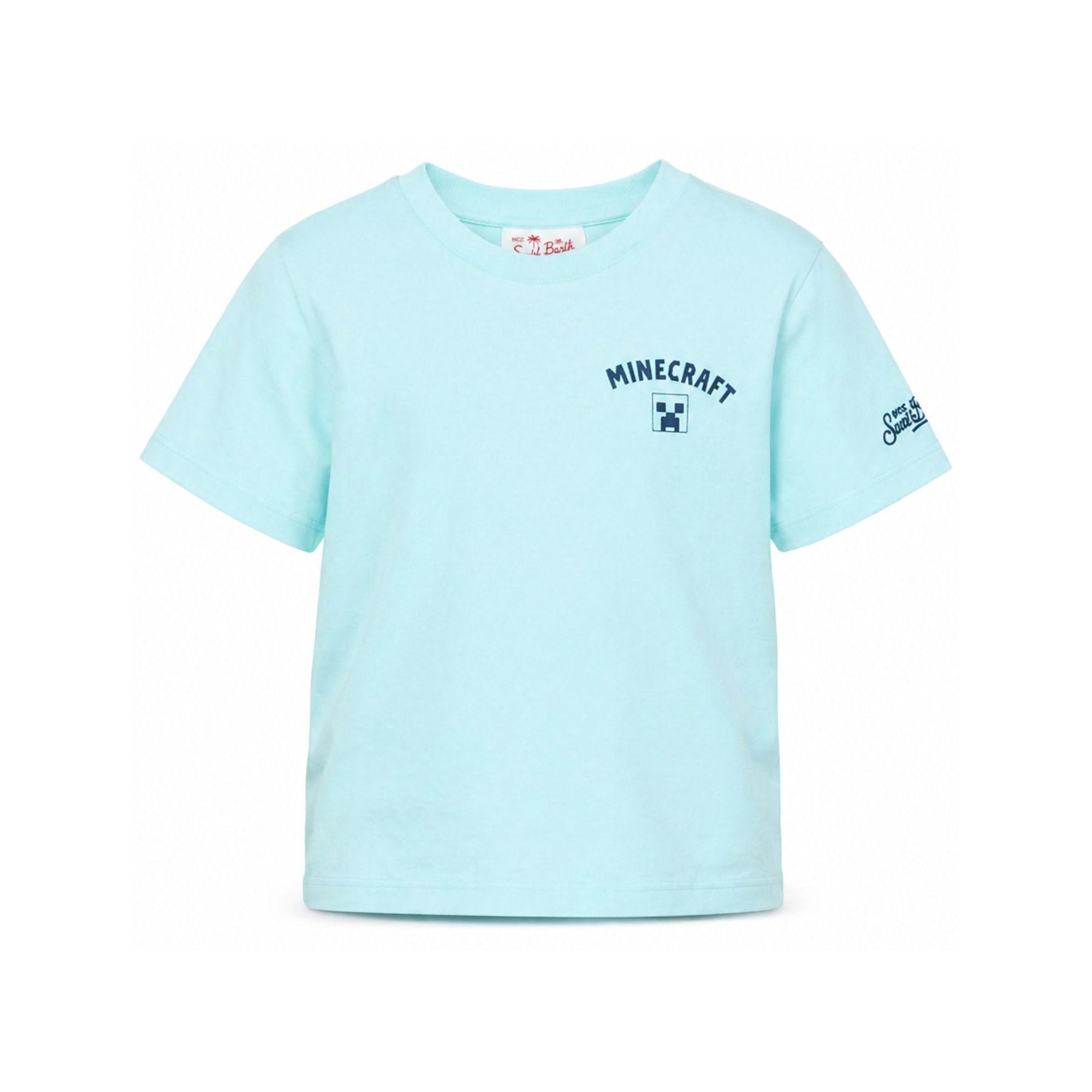 T-shirt per bambino MC2 Saint Barth Kids azzurra con stampa grafica sul retro PRL0001 03966L MC2 ST. BARTH KIDS