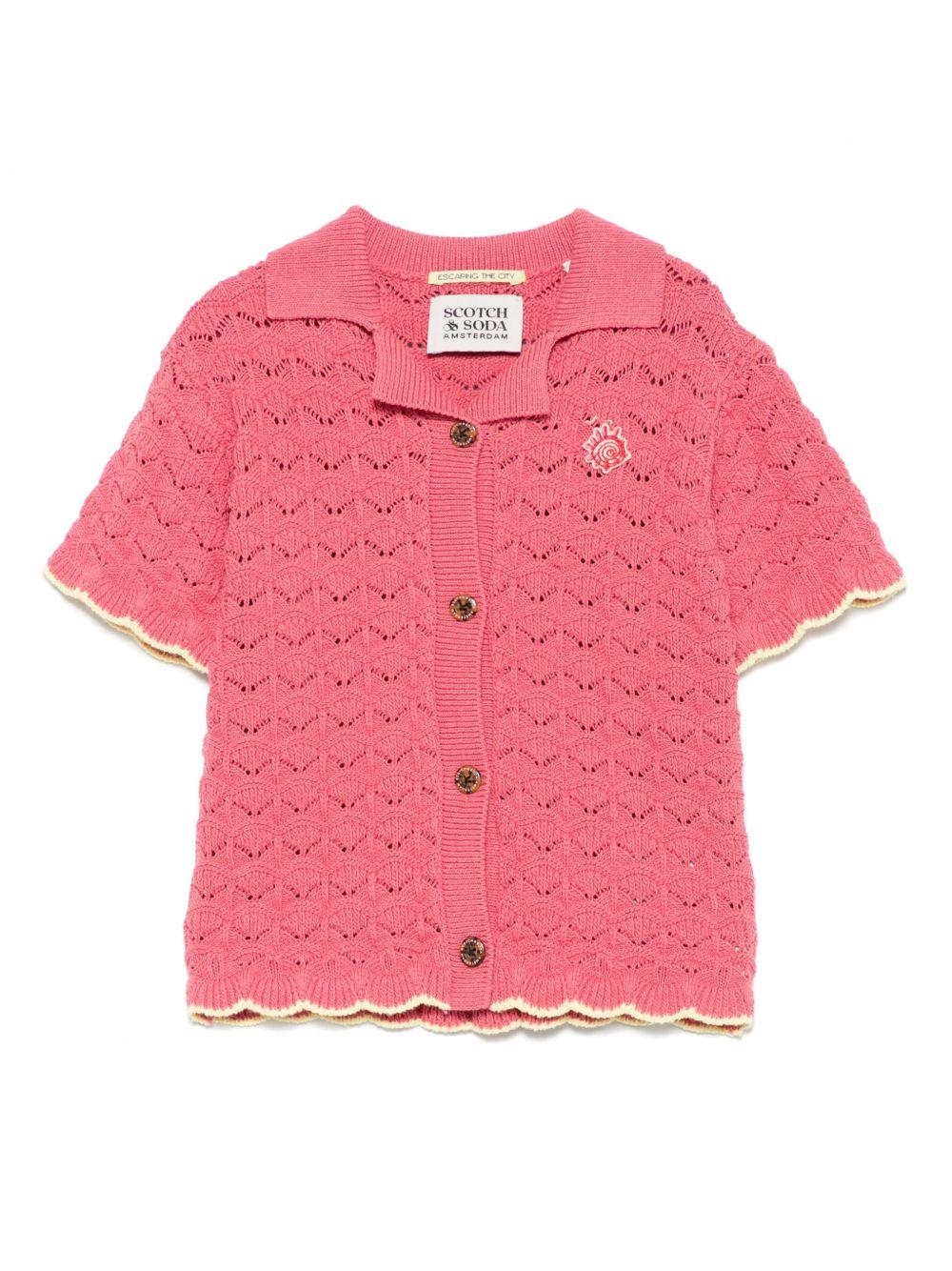 Camicia per bambina Scotch & Soda Kids rosa in maglia 179383 620 SCOTCH&SODA