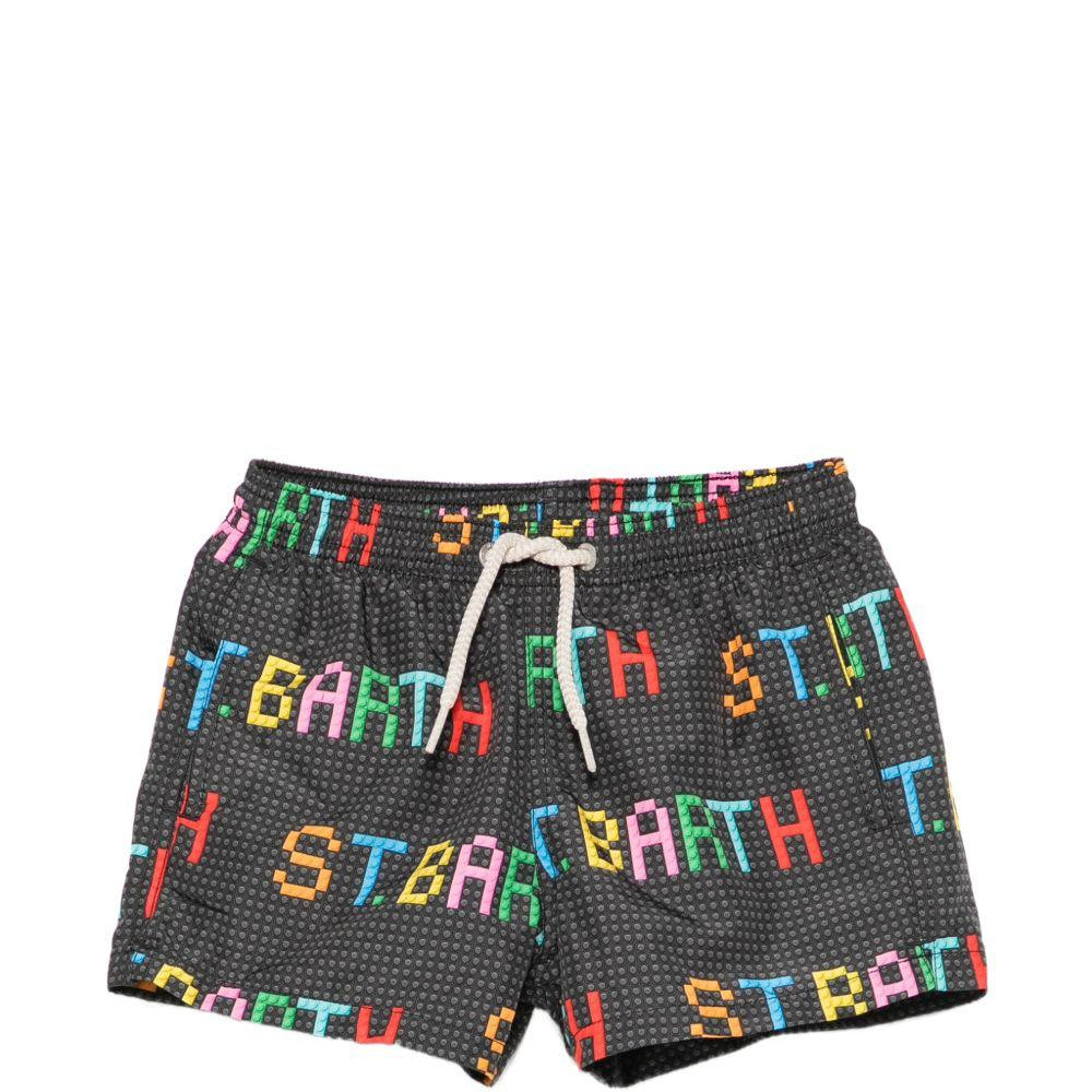 Costume da bagno per bambino MC2 Saint Barth Kids grigio con stampa logo JEA0004 03541L MC2 ST. BARTH KIDS