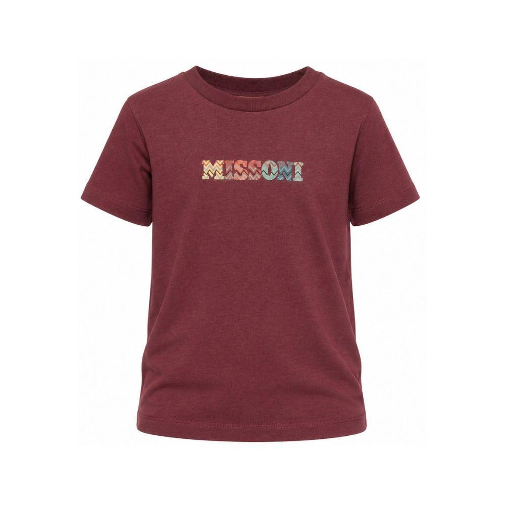 T-shirt per bambini Missoni Kids bordeaux con scritta logo multicolore MZ8H31 Z3672 530 MISSONI KIDS