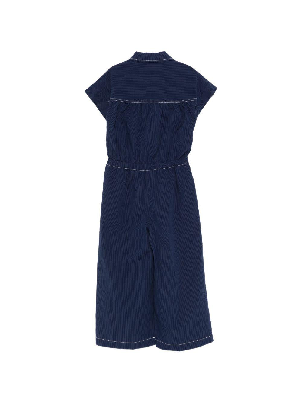 Tuta intera per bambina Bonpoint blu con tasche sul davanti S06GOVW00001 274A BONPOINT KIDS