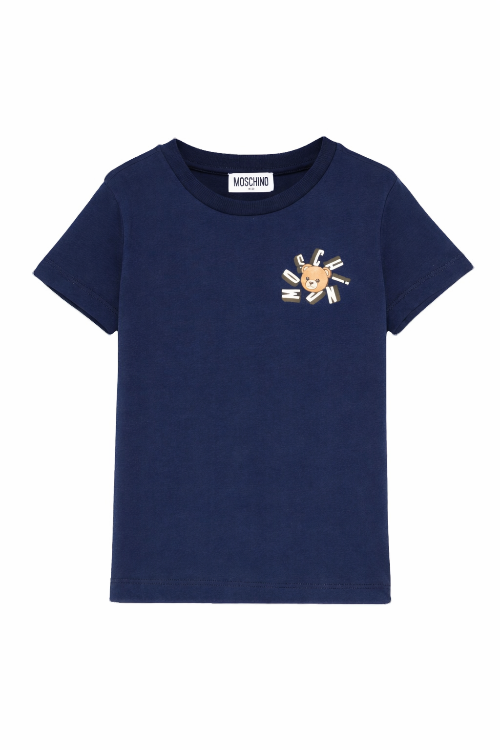 T-shirt per bambini Moschino Kids blu con stampa Teddy Bear HUM05OLAA03 40016 MOSCHINO KIDS