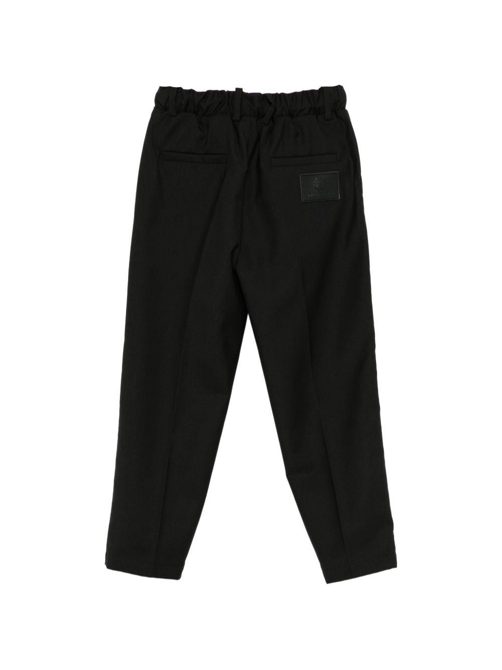 Pantaloni per bambino Roberto Cavalli Kids neri con vita elasticizzata CBP26122PA BLACK ROBERTO CAVALLI KIDS