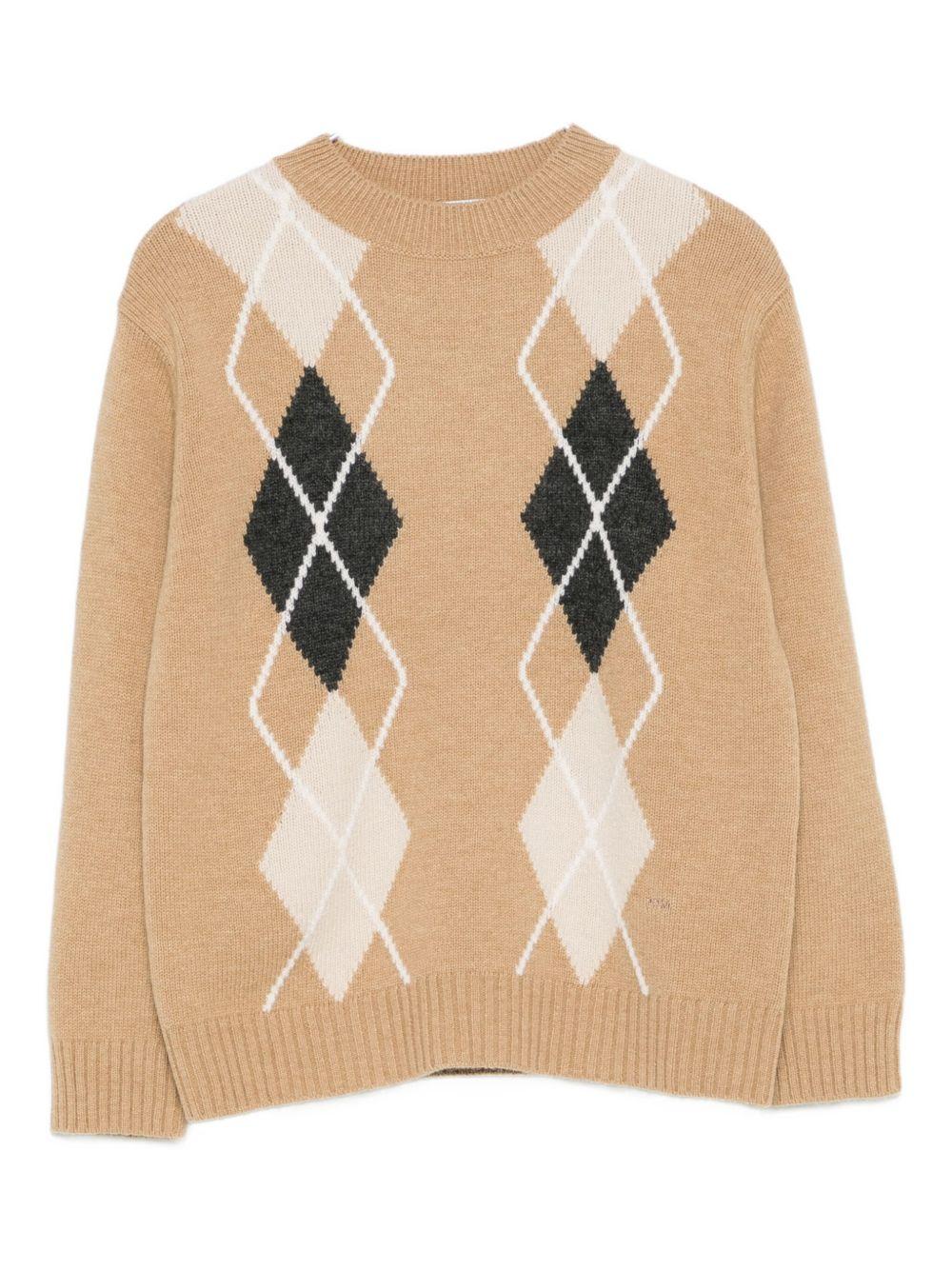 Maglione per bambino Paolo Pecora Kids beige con motivo argyle PP4096 CAMMELLO PAOLO PECORA KIDS