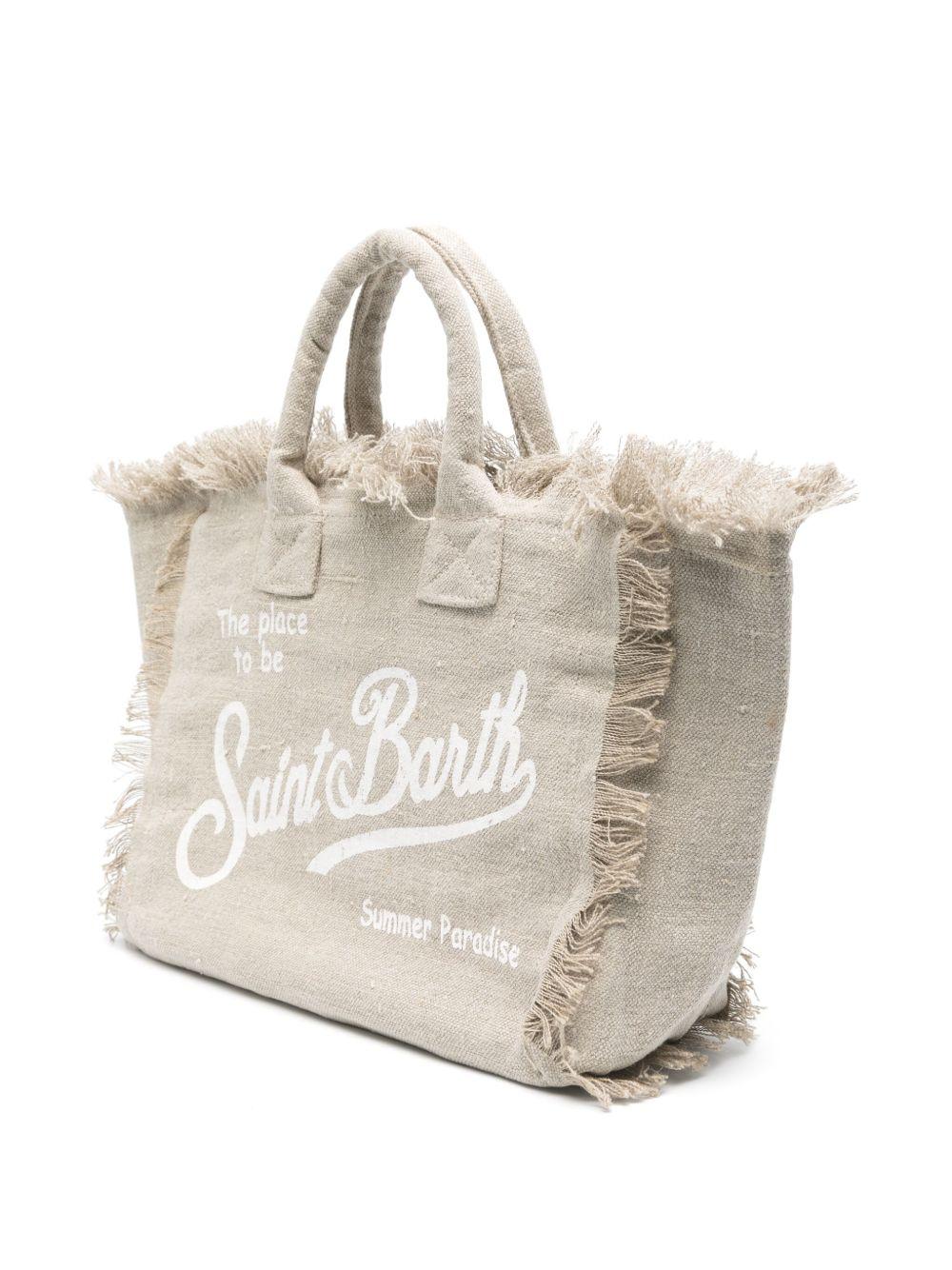 Borsa tote Colette MC2 Saint Barth beige con stampa logo COL0018 01139L MC2 ST. BARTH