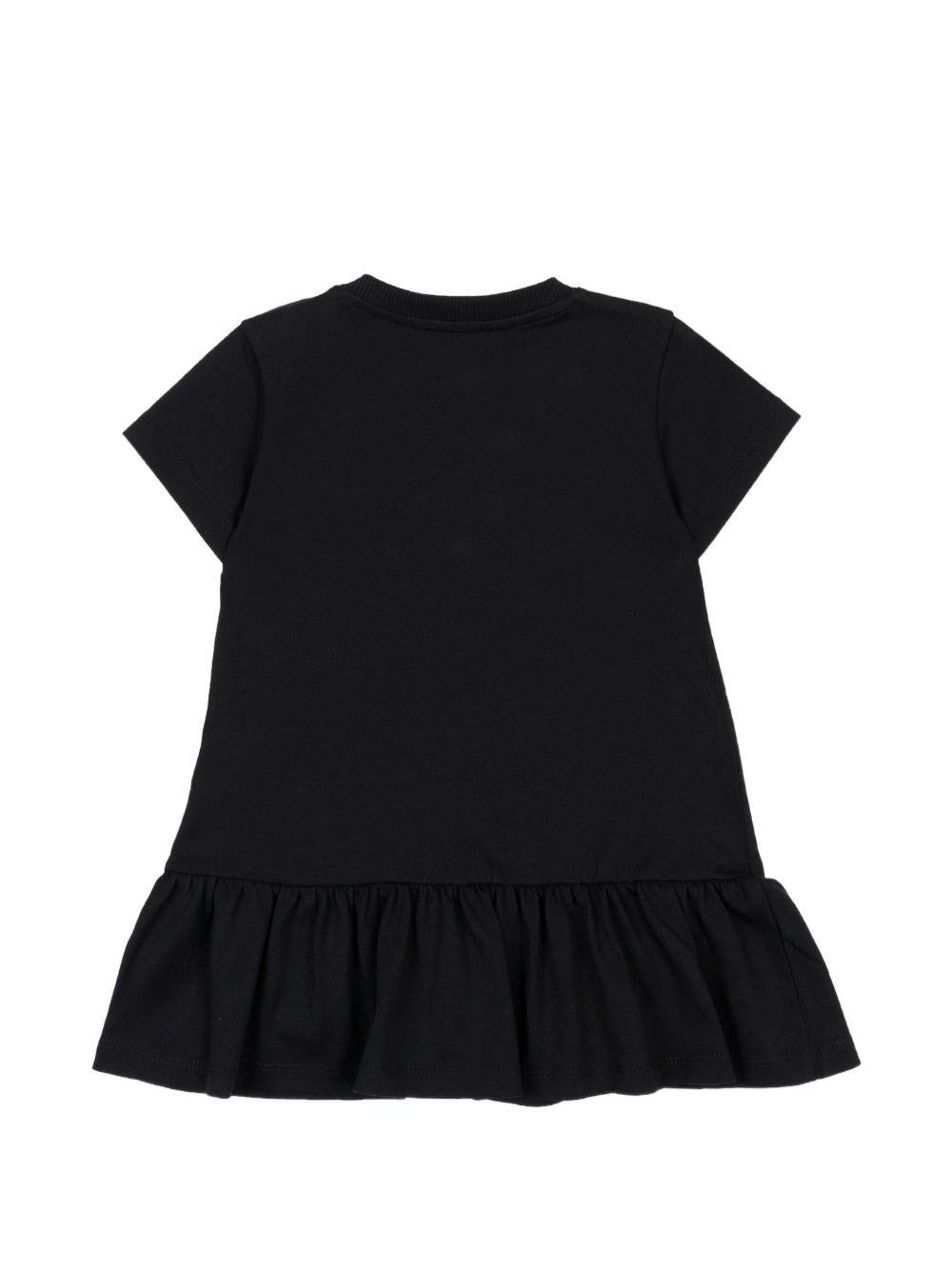 Abito per neonata Moschino Kids nero con stampa Teddy Bear MDV0DJLAA02 60100 MOSCHINO KIDS