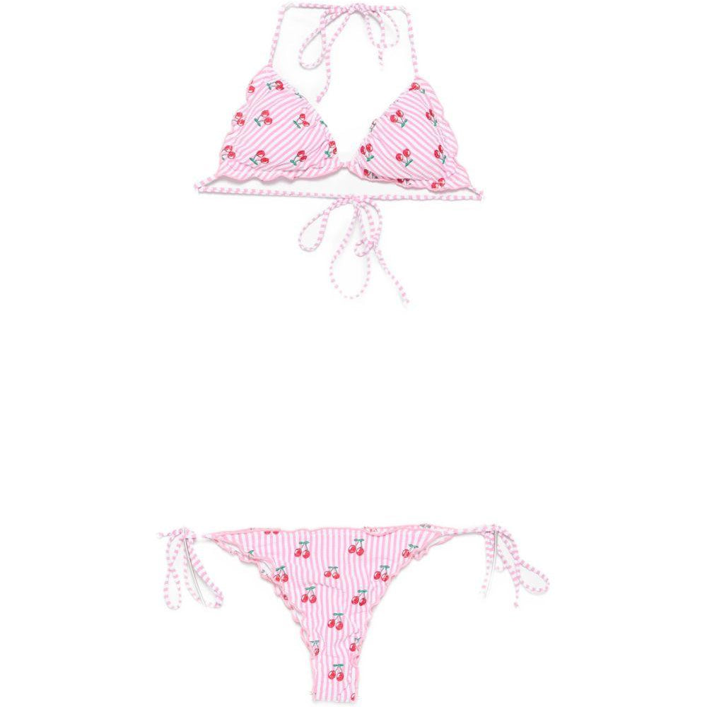 Bikini a righe MC2 Saint Barth rosa con stampa ciliegie all-over SAGI001 09377L MC2 ST. BARTH