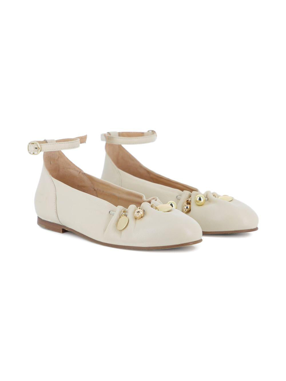 Ballerine per bambina Chloé Kids écru con ciondolo C20883 117 CHLOE' KIDS