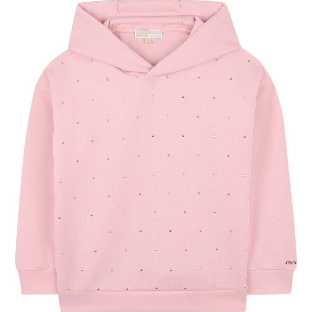 Felpa per bambina Michael Kors Kids rosa con strass R30473 45R MICHAEL KORS KIDS