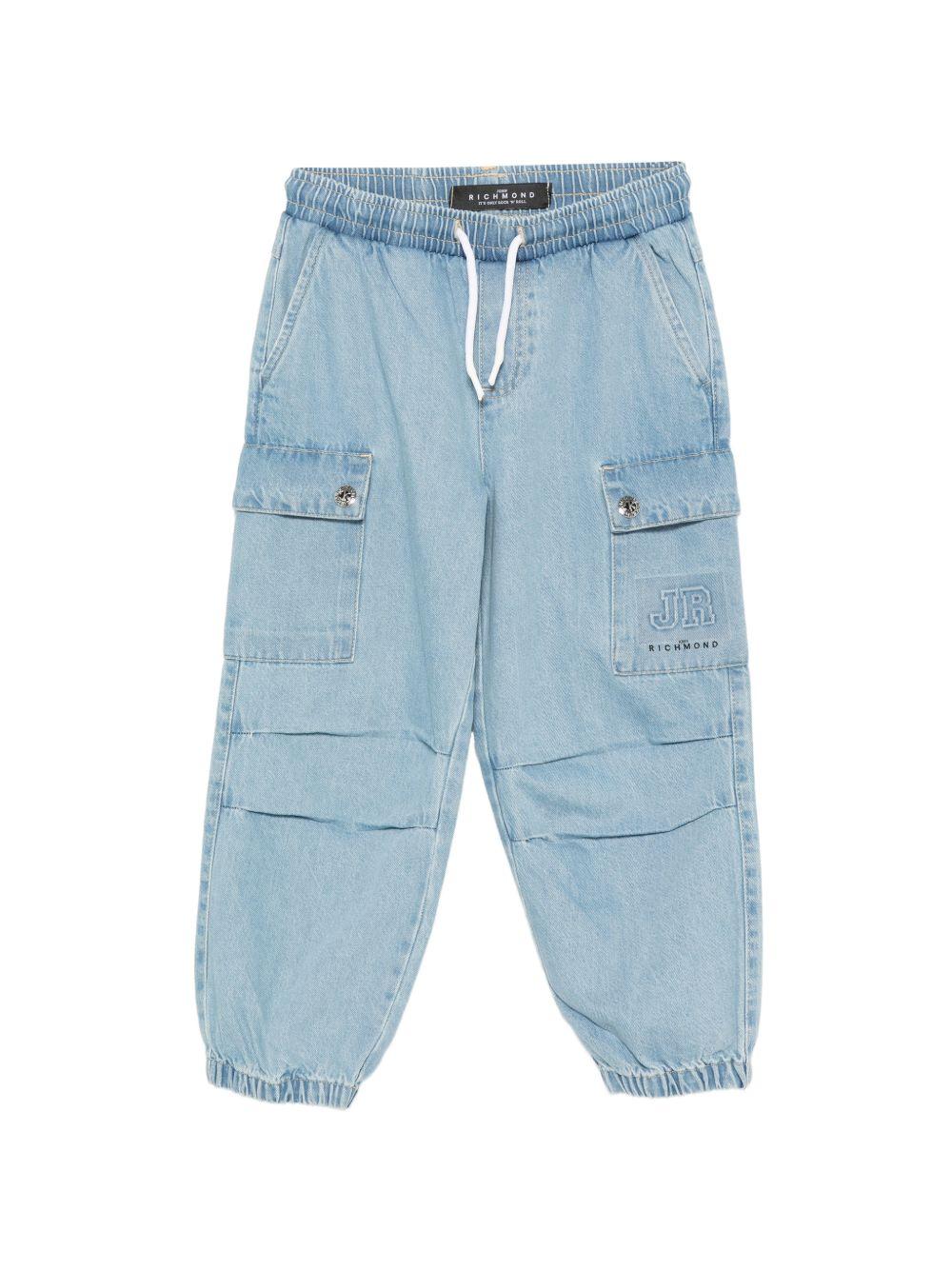 Pantaloni per bambino John Richmond Junior in denim con tasche applicate RBP26144JE DENIM BLUE LIGHT JOHN RICHMOND JUNIOR
