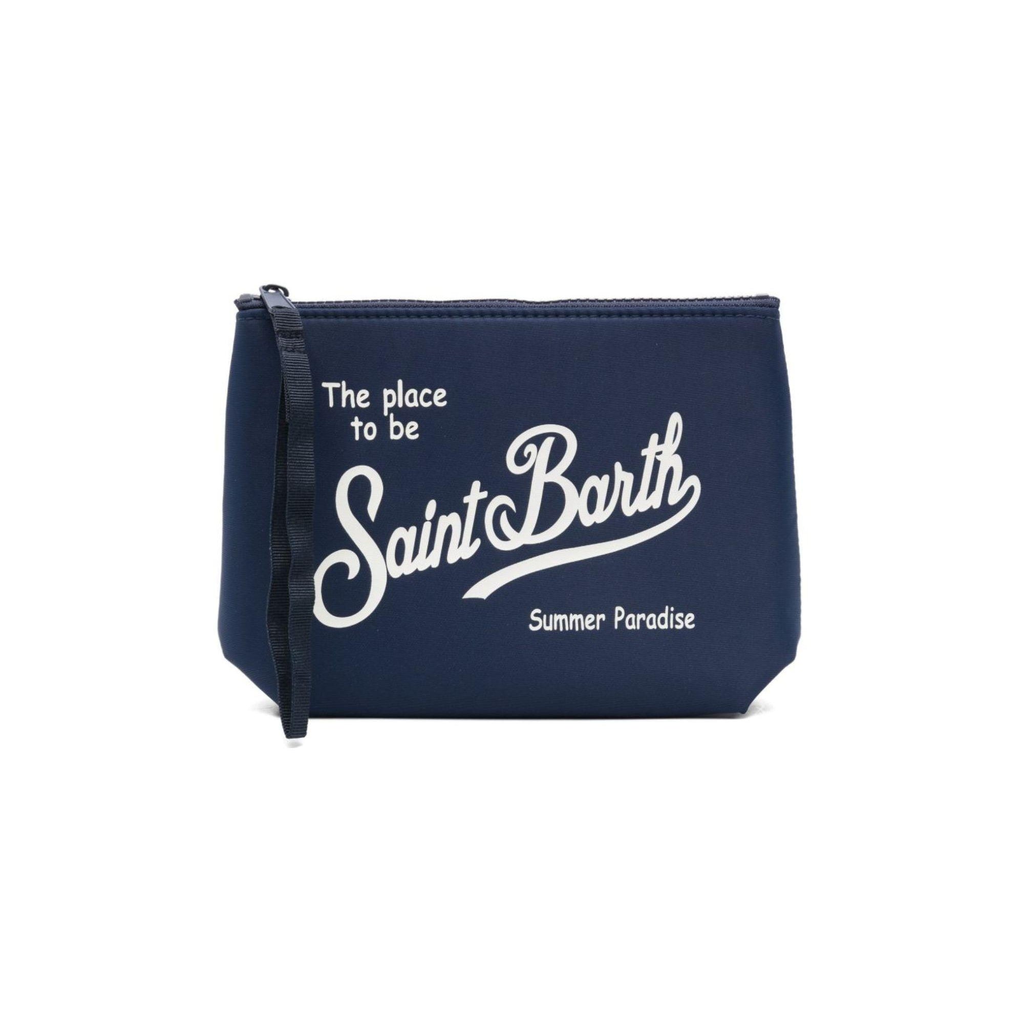 Pochette Aline MC2 Saint Barth blu con logo ricamato sul davanti ALI0053 00097L MC2 ST. BARTH KIDS