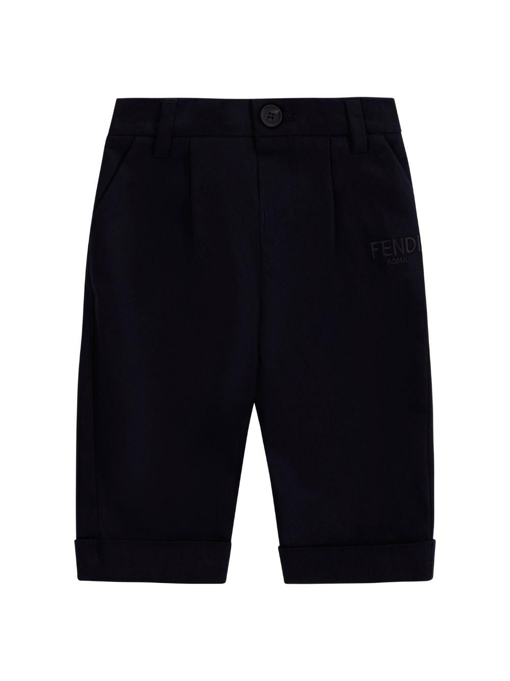 Pantaloni per neonato Fendi Kids blu con logo FF sul retro BMF271 AS5Y F0QG0 FENDI KIDS