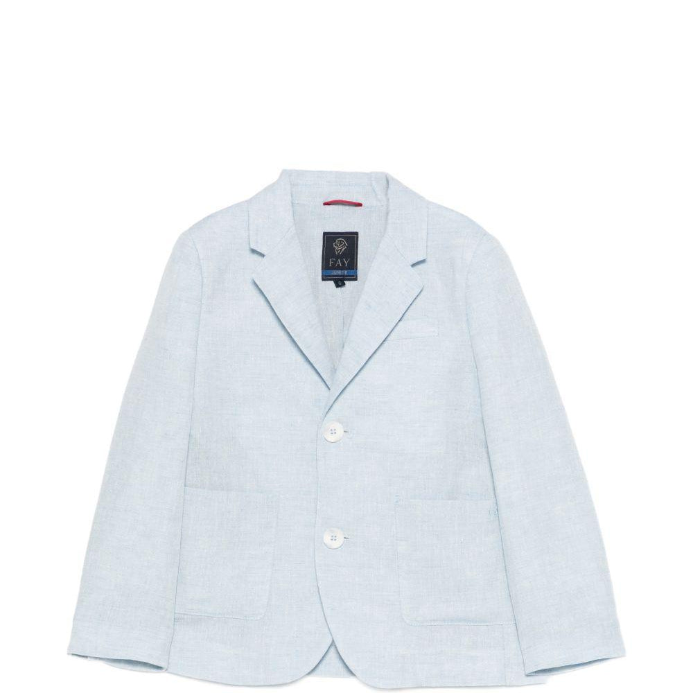 Blazer per bambino Fay Kids azzurro con revers classici FY2Q34 I0318 607 FAY KIDS