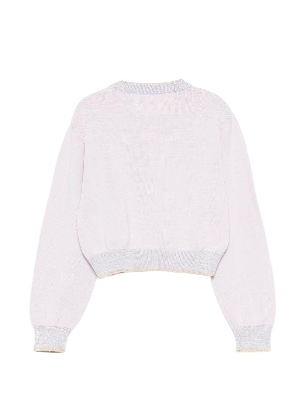 Maglione per bambina Simonetta lilla con applicazioni floreali SY9A20 X0018 545 SIMONETTA KIDS
