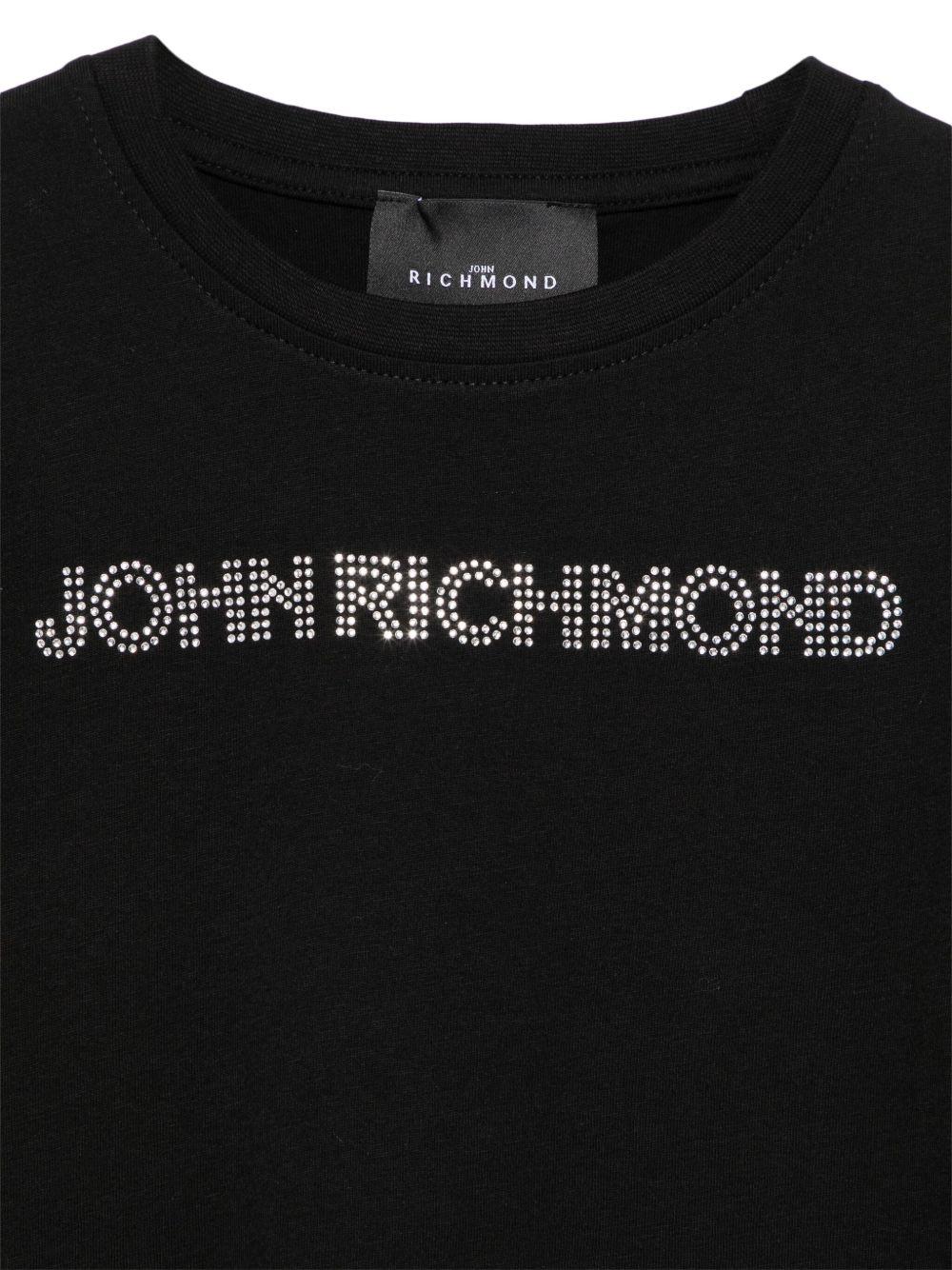 T-shirt per bambina John Richmond Junior nero con logo RGP25102TS BLACK JOHN RICHMOND KIDS