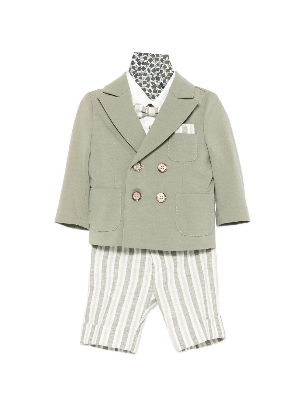 Abito per neonato Colorichiari verde con papillon abbinato MN508456 4937b 35 COLORICHIARI KIDS