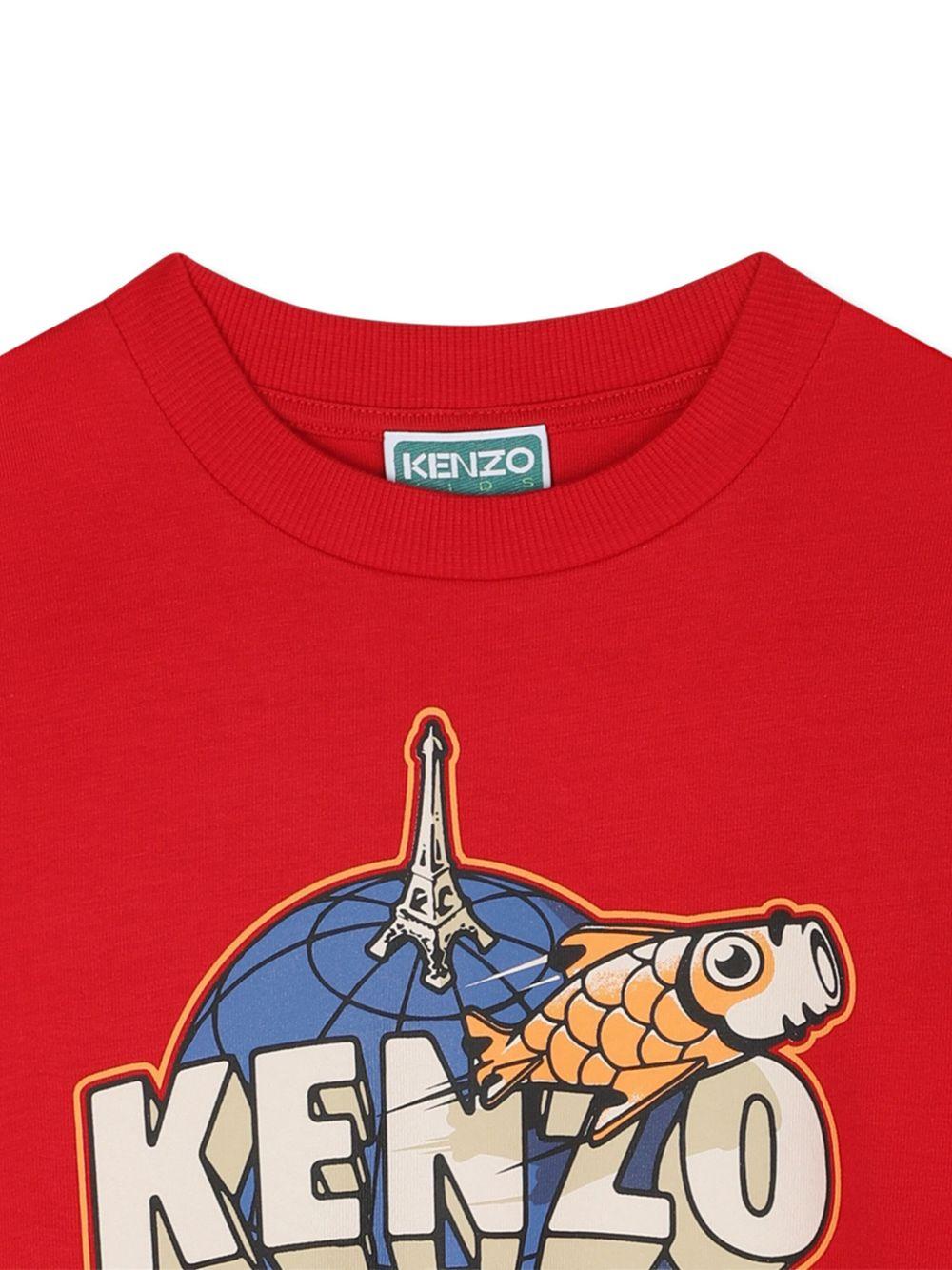 T-shirt per bambino Kenzo Kids rosso con stampa grafica K61440 968 KENZO KIDS