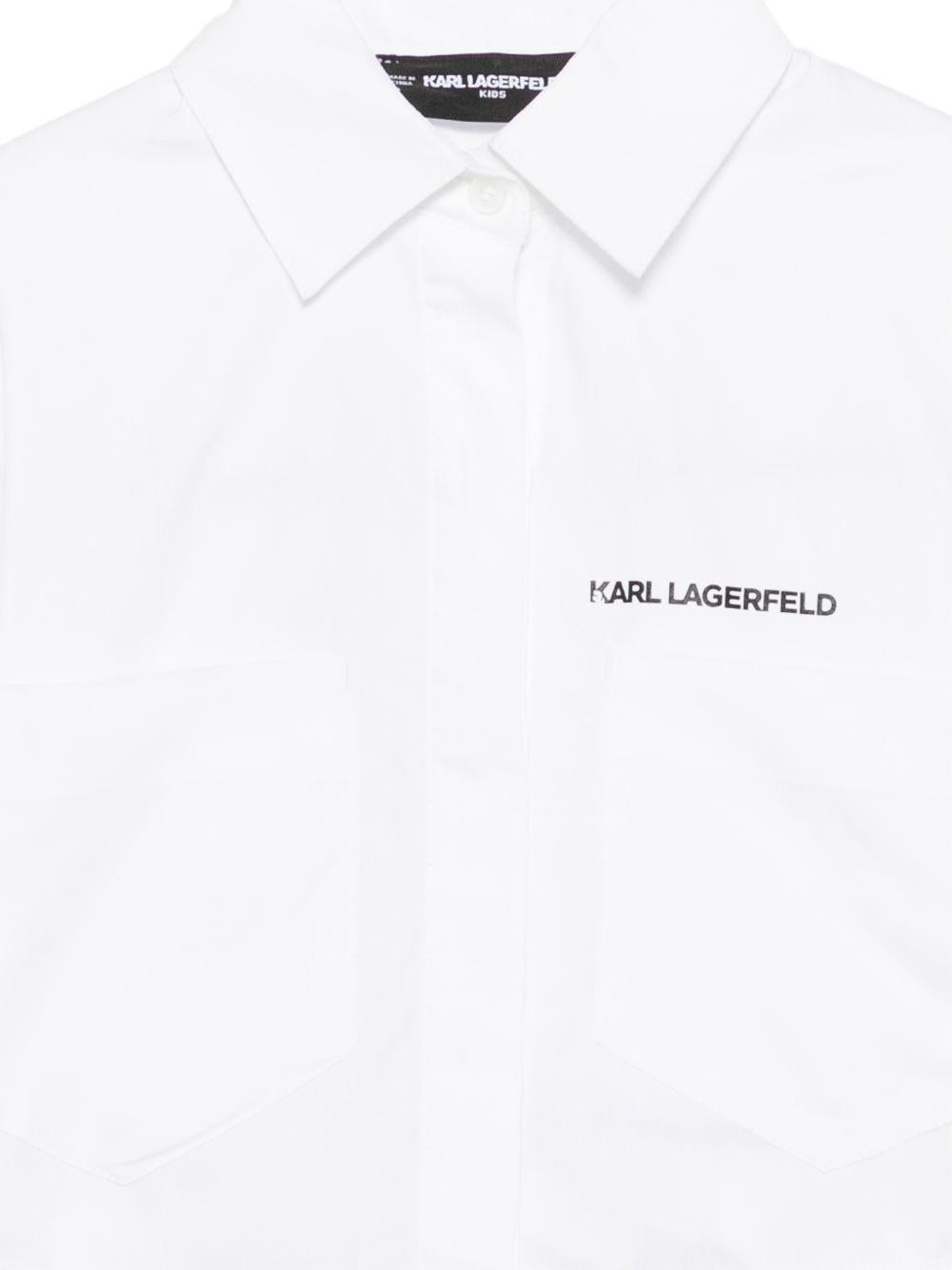 Camicia per bambina Karl Lagerfeld Kids bianca con tasca sul petto Z31117 10P KARL LAGERFELD KIDS