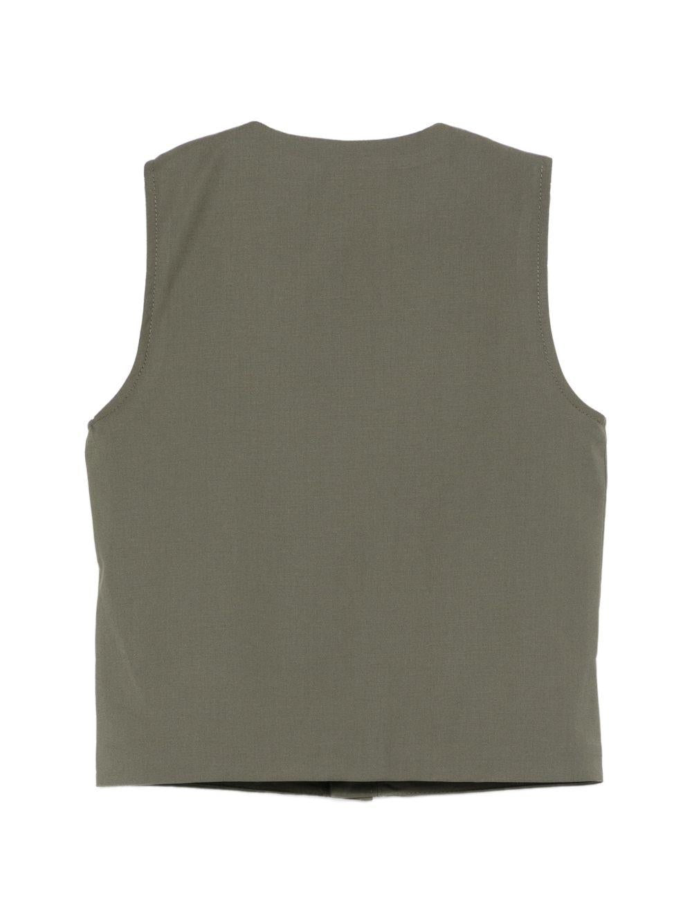 Gilet per bambino Paolo Pecora Kids verde con bottoni PP4205 OLIVA PAOLO PECORA KIDS