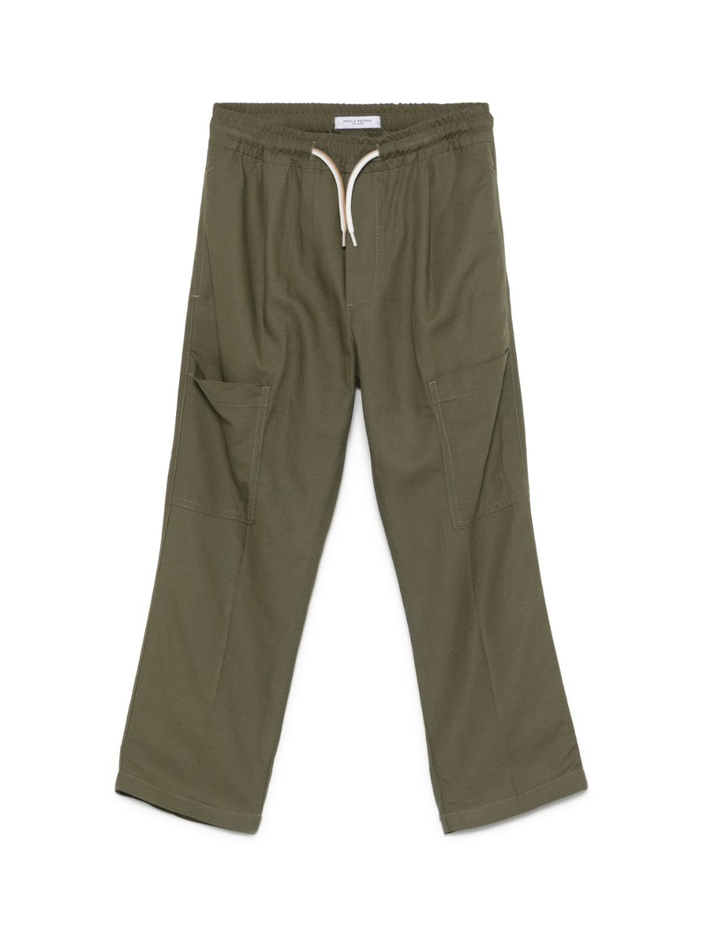 Cargo in cotone per bambino Paolo Pecora Kids verde con coulisse PP4006 OLIVA PAOLO PECORA KIDS