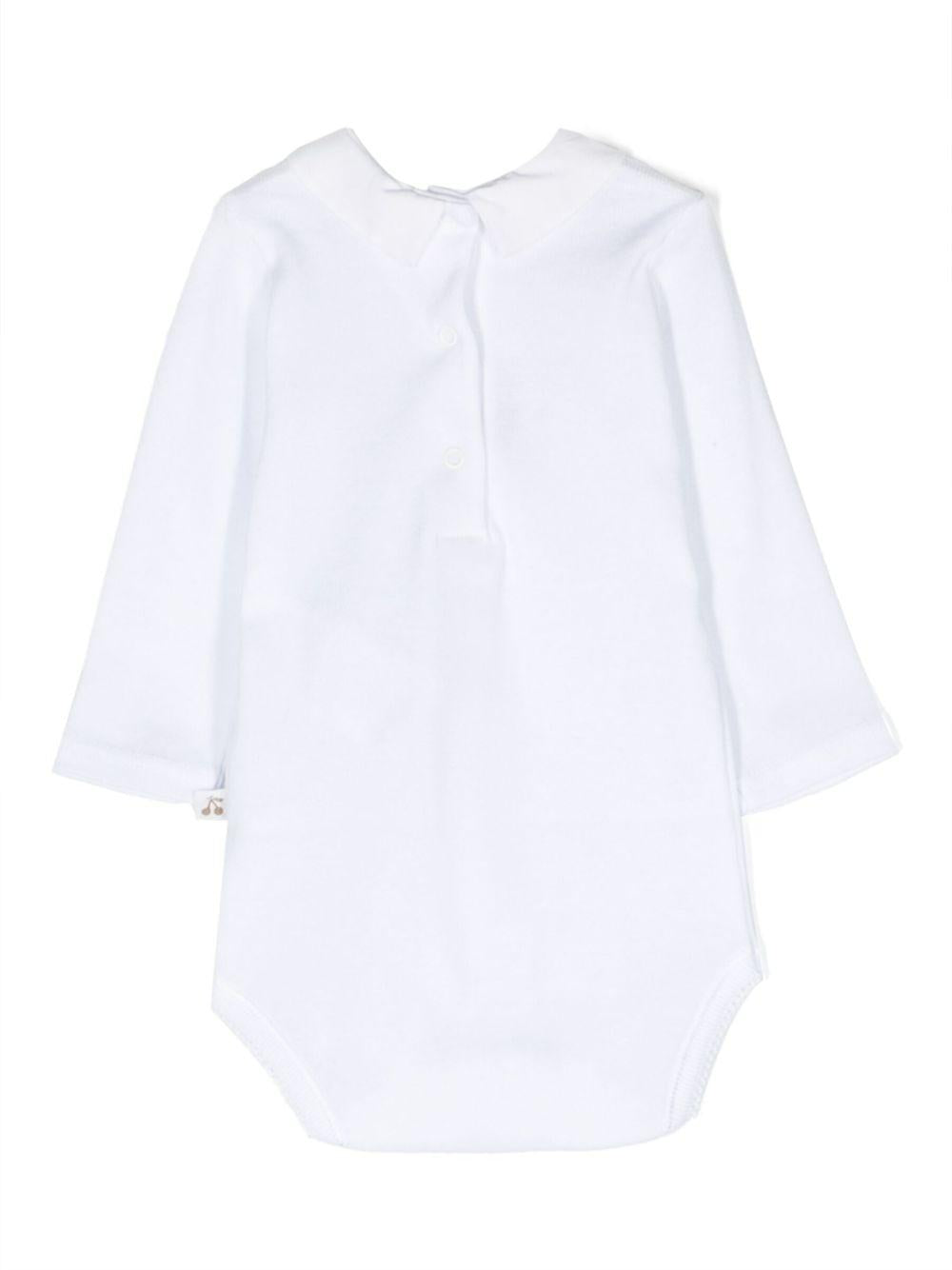 Body per neonati Bonpoint bianco con dettaglio logo ricamato PEZUNKN0101 101 BONPOINT KIDS
