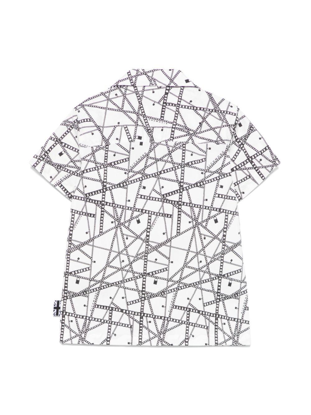 Camicia per bambino John Richmond Junior bianco con stampa RBP25093CA CHAINS WHT JOHN RICHMOND KIDS