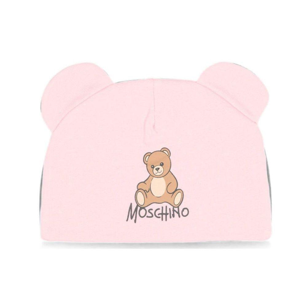 Berretto per neonati Moschino Kids rosa con motivo Teddy bear MMX05HLCA40 50209 MOSCHINO KIDS