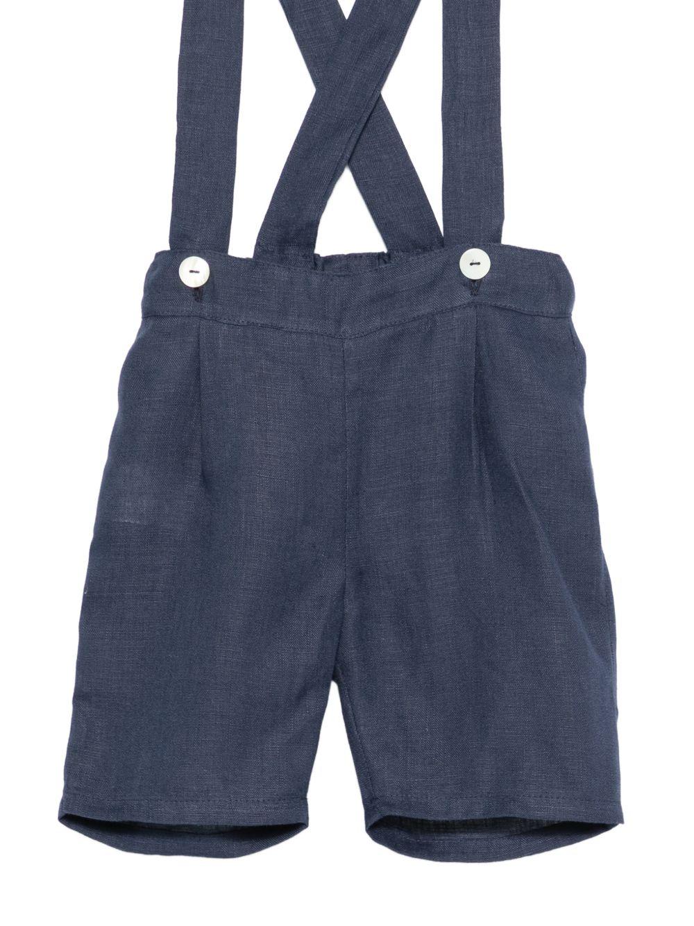 Shorts con bretelle per neonato Mariella Ferrari blu con vita elasticizzata sul retro PNG7BIS NAVY MARIELLA FERRARI KIDS