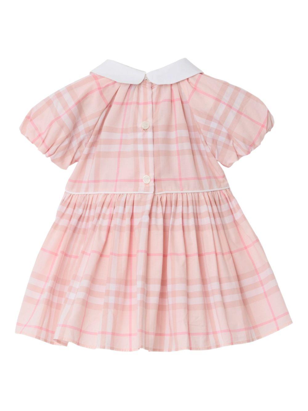 Set abito e culotte per neonata Burberry Kids rosa con motivo a quadri 8117519 A2217 BURBERRY KIDS