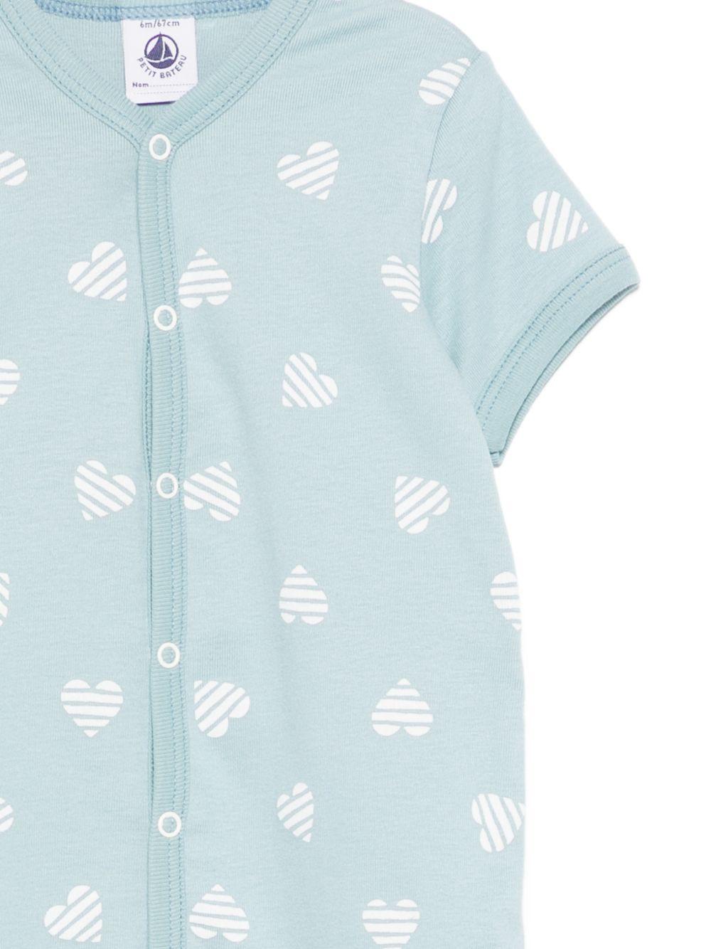 Tutina per neonato Petit Bateau azzurro con motivo a cuore A0FVD 01 PETIT BATEAU KIDS