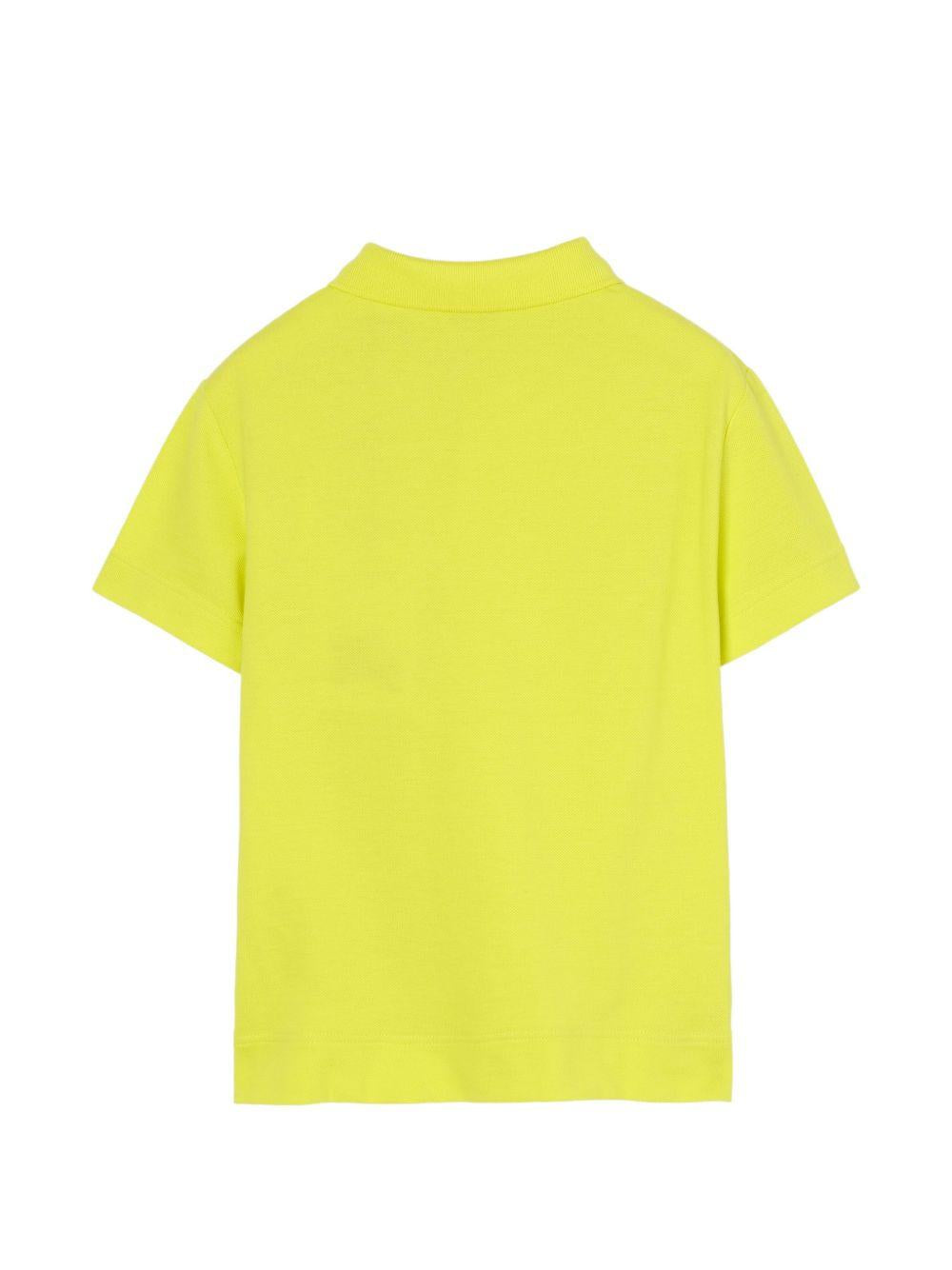 T-shirt per bambino Burberry Kids giallo con ricamo Equestrian Knight sul davanti 8117970 B2416 BURBERRY KIDS
