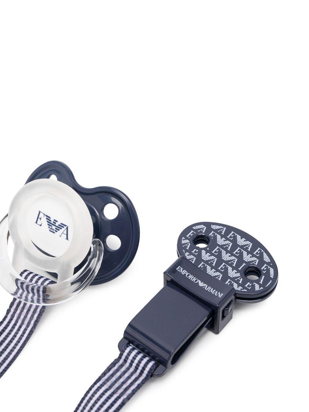 Ciuccio per neonato Emporio Armani Kids blu con stampa 409174 CC919 00535 EMPORIO ARMANI KIDS