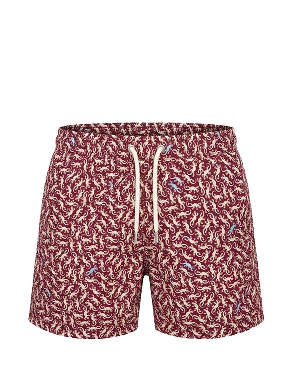 Costume da bagno per bambino MC2 Saint Barth Kids bordeaux con stampa geco JEA0022 04033L MC2 ST. BARTH KIDS