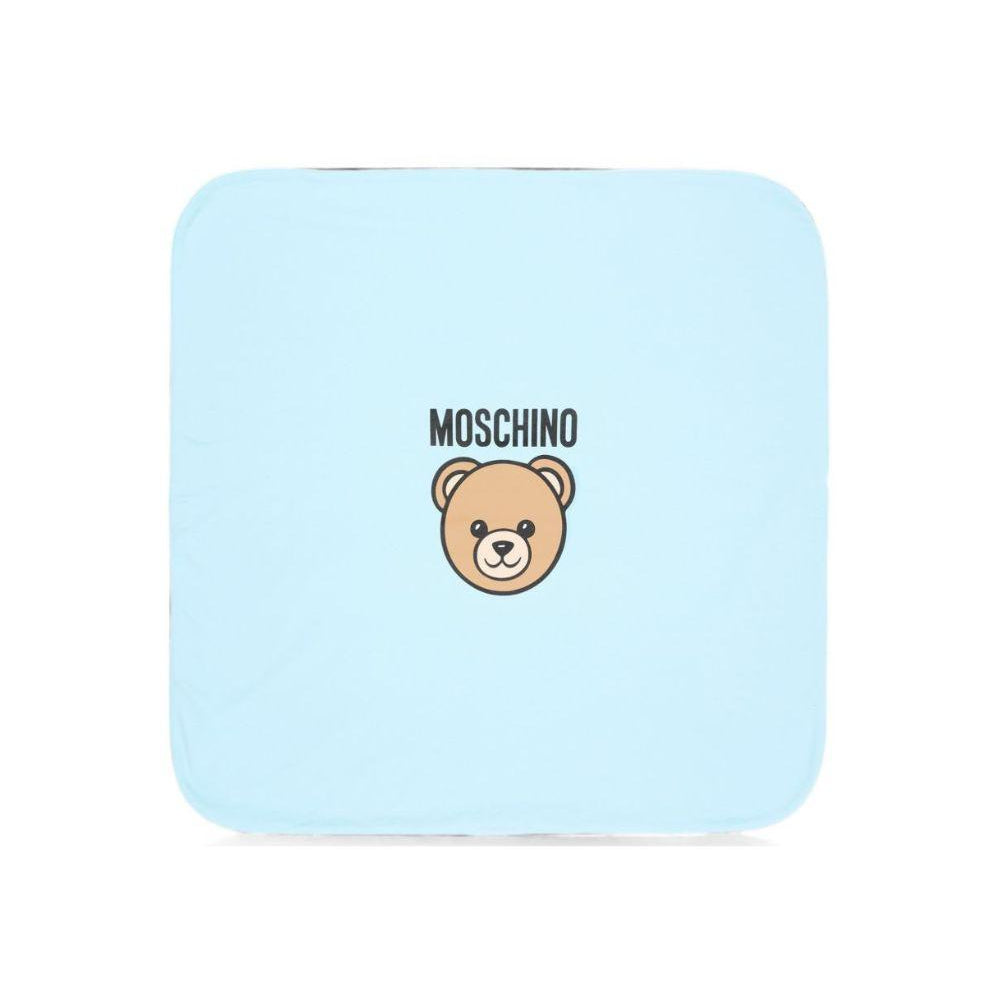 Coperta per neonato Moschino Kids azzurro con dettaglio Teddy Bear MUB00OLCA40 40304 MOSCHINO KIDS