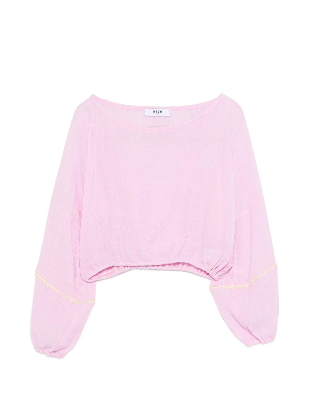 Felpa per bambina MSGM Kids rosa con orlo arricciato S6MSJGBL211 MS076 MSGM KIDS