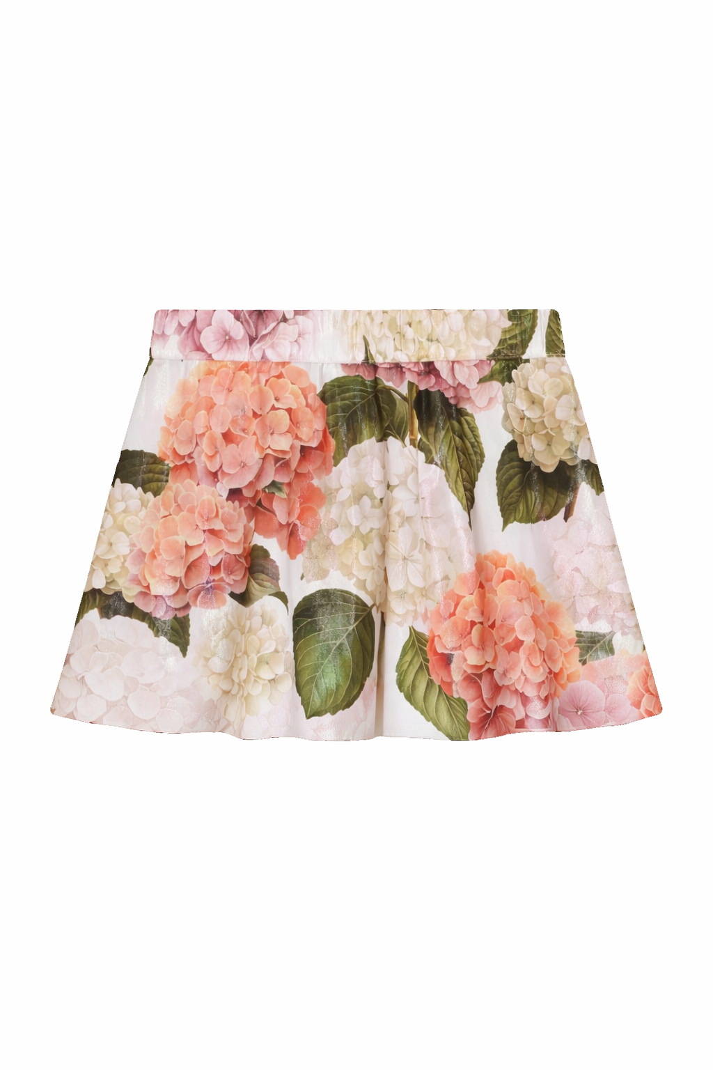Gonna corta per bambina Dolce & Gabbana Kids bianca con stampa Hydrangea L5J866 ON0CB HA5XG DOLCE & GABBANA KIDS