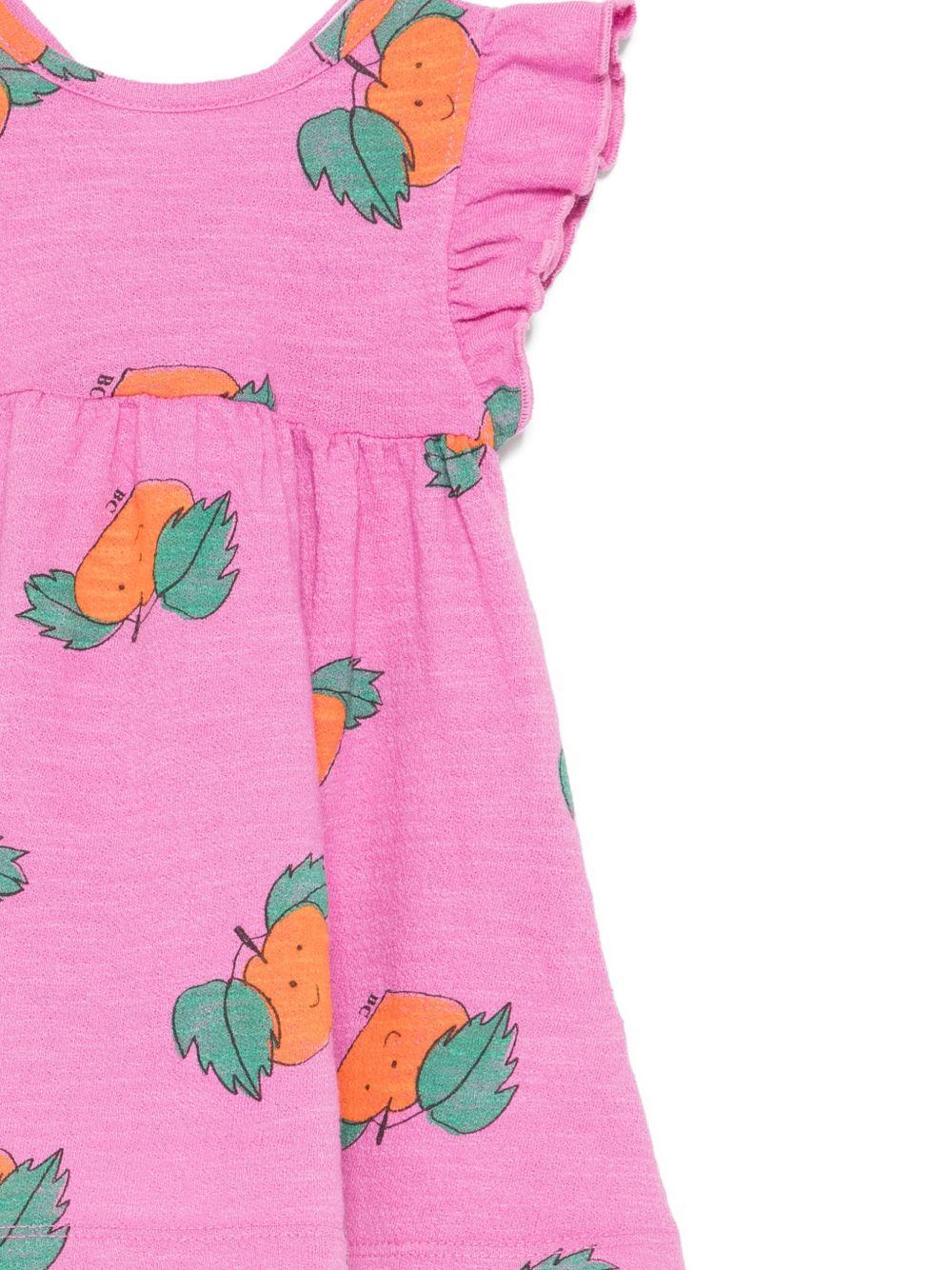 Abito per neonata Bobo Choses rosa con stampa all-over B126AB087 561 BOBO CHOSES KIDS