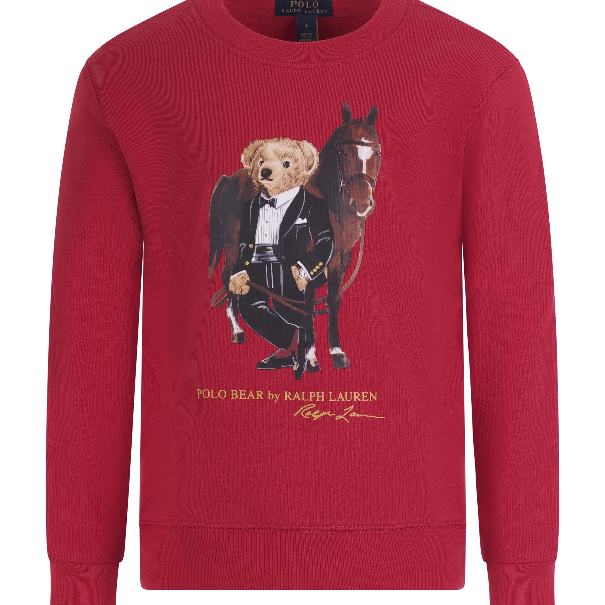Felpa per bambino Polo Ralph Lauren Kids rossa con stampa Polo Bear 322A10261 003 Ralph Lauren kids