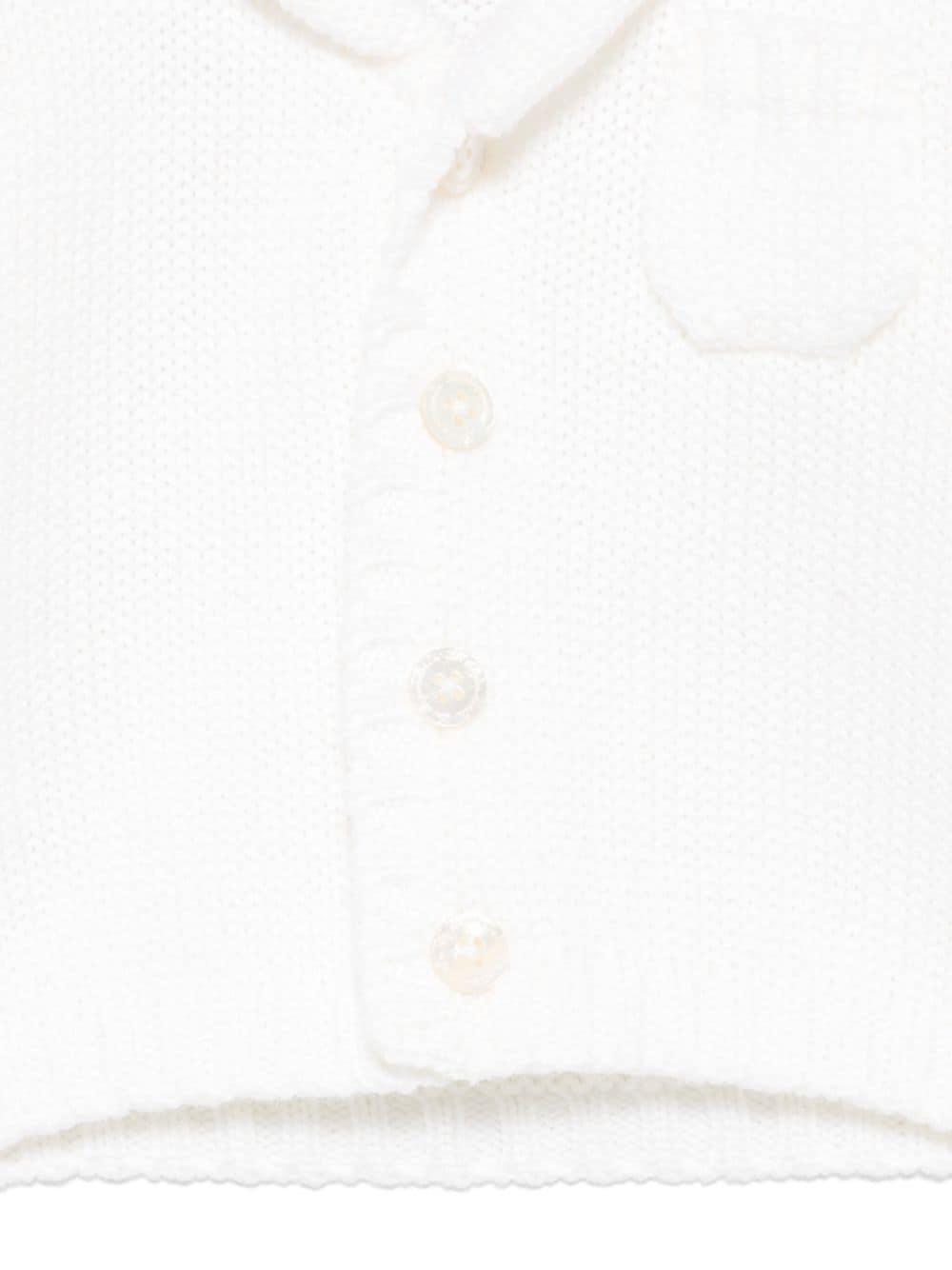 Cardigan in cashmere per neonato La Stupenderia bianco con chiusura frontale con bottoni revers WCCR23 800 LA STUPENDERIA