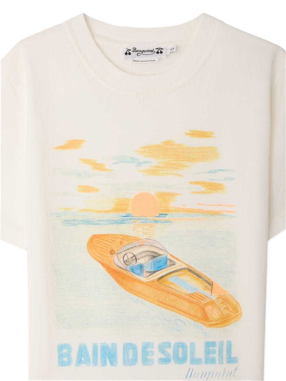 T-shirt per bambino Bonpoint bianca con stampa grafica S06BTSK00023 103 BONPOINT KIDS