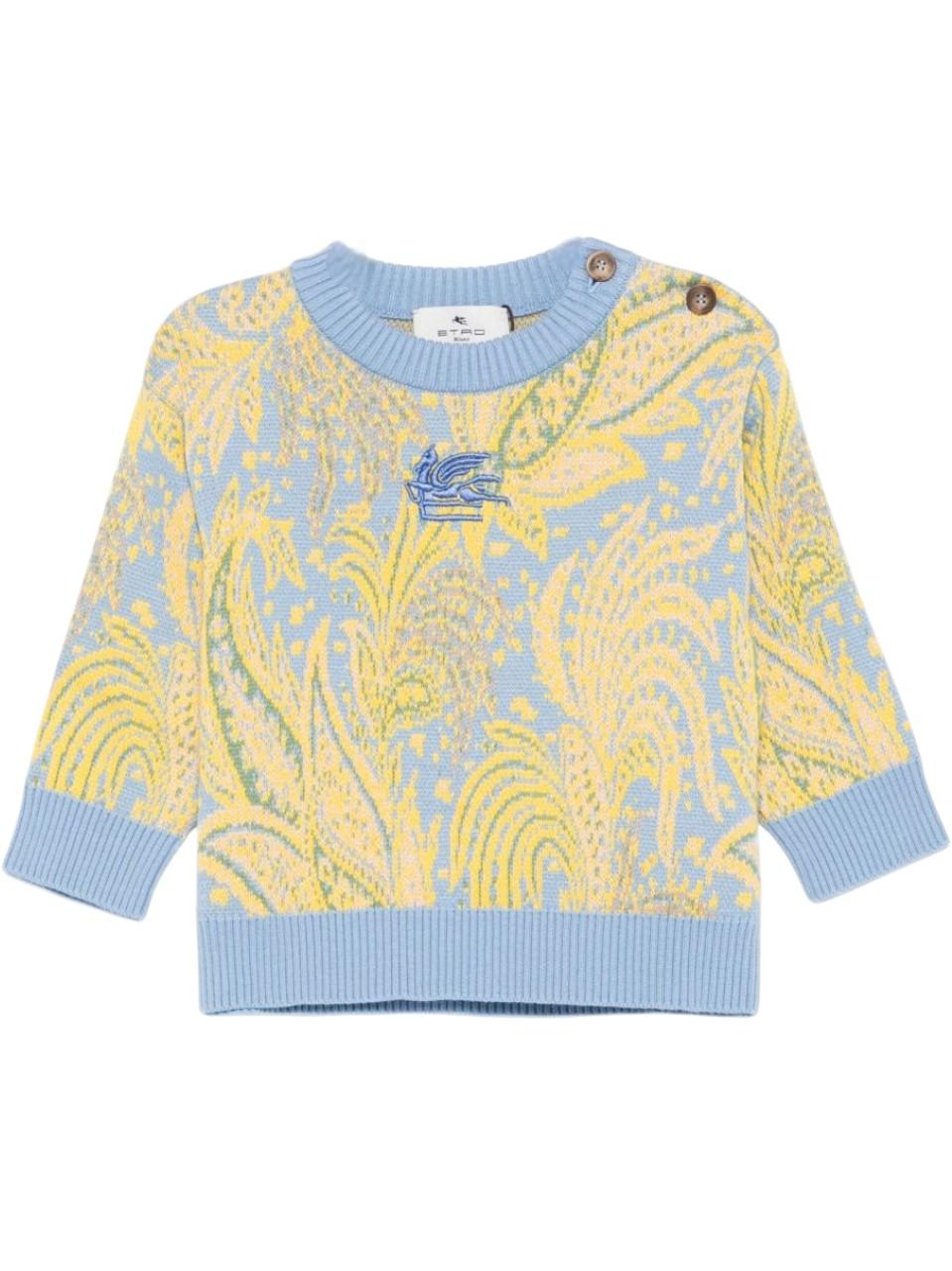 Maglione per neonato ETRO Kids azzurro con motivo Paisley GX9520 X0003 638 ETRO KIDS