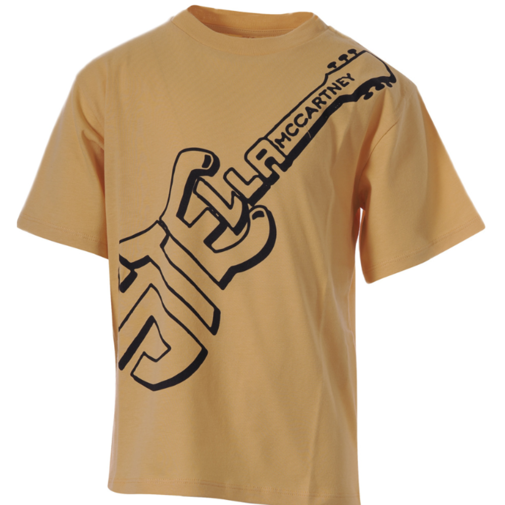 T-shirt per bambino Stella McCartney Kids gialla con stampa grafica sul davanti TY8P71 Z0434 251 STELLA McCARTNEY KIDS