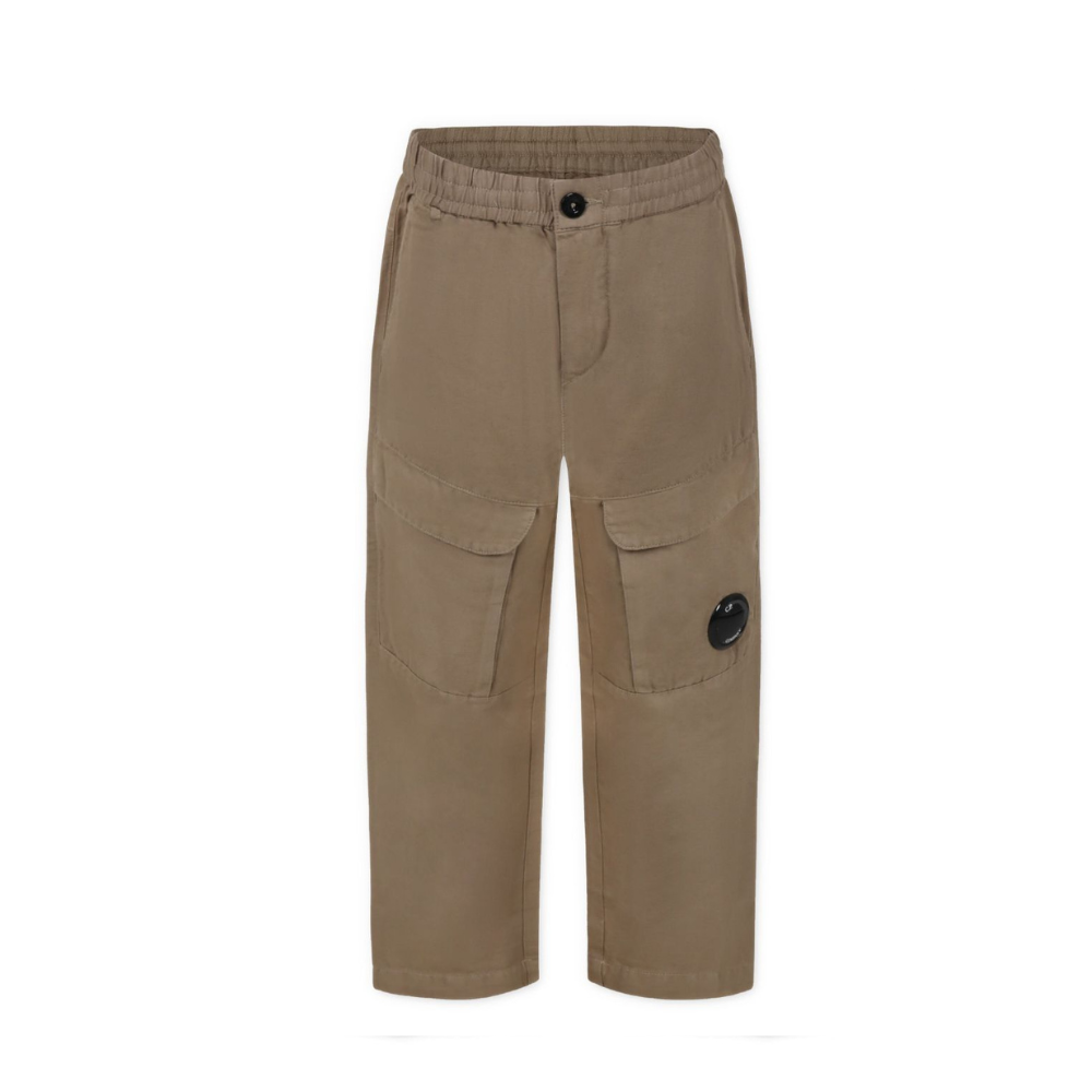 Pantaloni per bambino C.P. Company Kids marrone modello cargo con logo CUP00MLZC01 20262 C.P.COMPANY KIDS